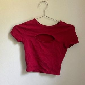 Hollister XS Red cutout T-shirt